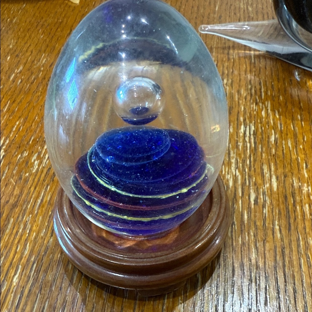 Blue and Brown Glass Art Sculpture